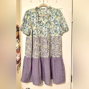 Umgee Floral Block Dress